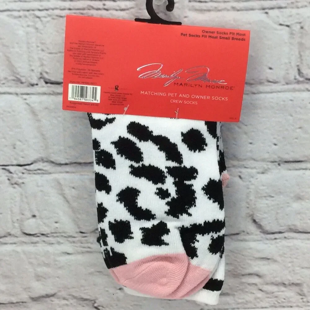 Marilyn Monroe Matching Pet & Owner Low Cut Socks Cow Print Womens O/S Small Dog